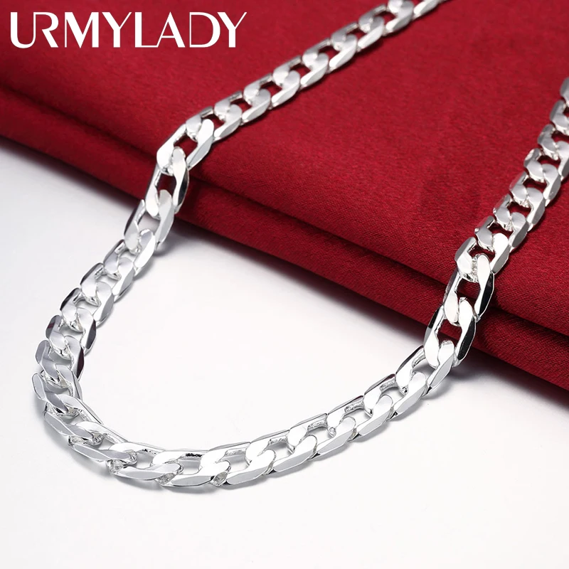 Top Trends: Special Offer 925 Sterling Silver Necklace For Men's 20 / 24 Inches Classic 8MM Chain Luxury Jewelry Wedding Christmas Gifts Shoppable Styles