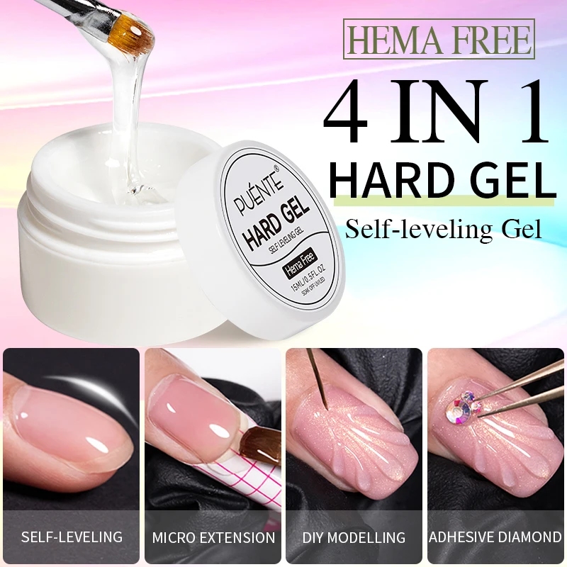 Top Trends: 15ML Self-leveling Gel Nail Polish Hema Free Clear Hard Gel Nail Extension 3D Modelling Rhinestone Glue Soak Off UV Nail Varnish Shoppable Styles