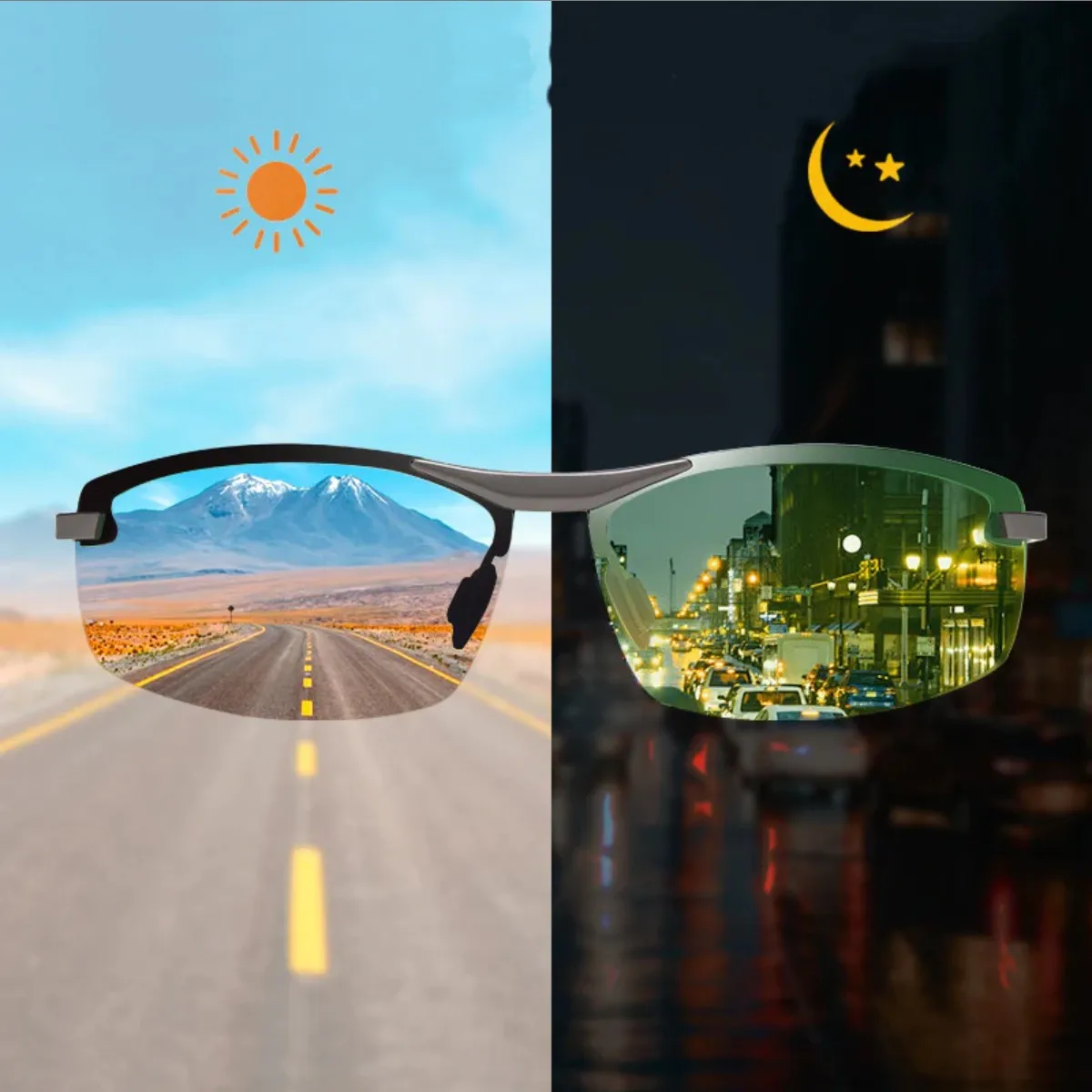 Top Trends: Glasses Yellow Photochromic Polarized Glasses Intelligent Color Changing Fishing Driving Day Vision Night Glasses Mirror Goggles Shoppable Styles