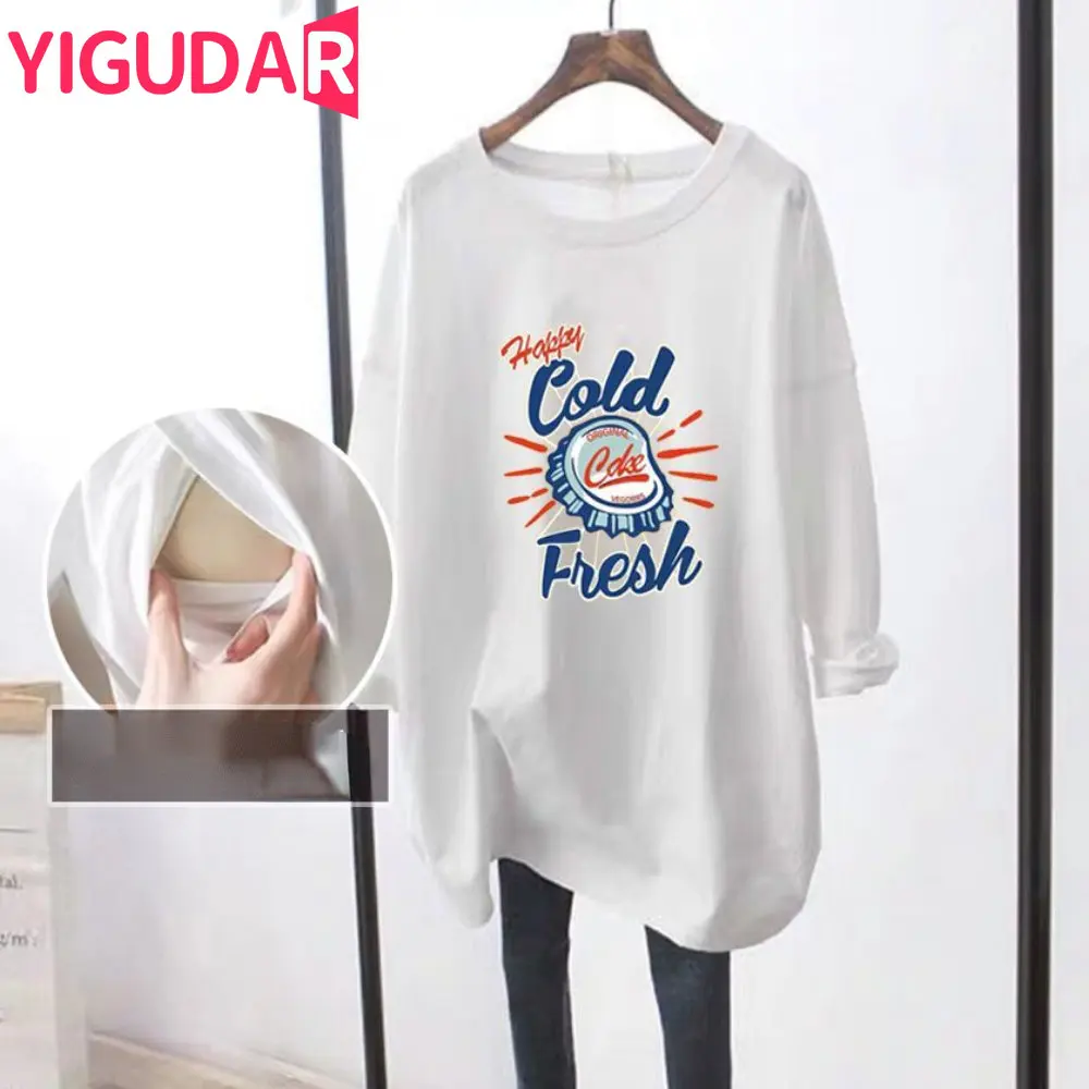 Top Trends: Maternity Casual Long Sleeve Nursing T-Shirt Tops Women Breastfeeding Casual Blouse Pregnancy Photoshoot Clothing Y2k Tops Shoppable Styles