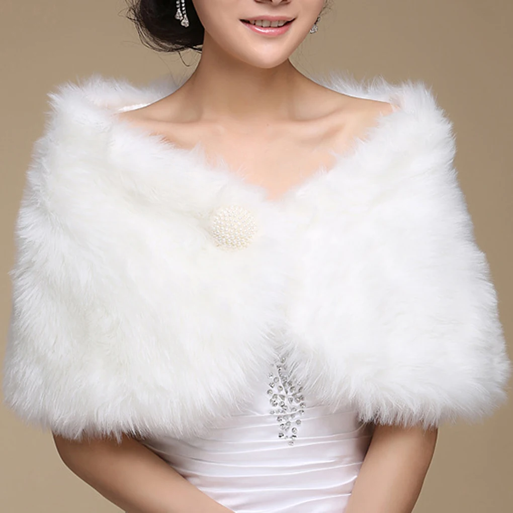 Top Trends: Elegant Women Wedding Jackets White Black Faux Fur Accessory Bridal Shawl Wraps Cape Winter Evening Party Coat Cloak Shoppable Styles