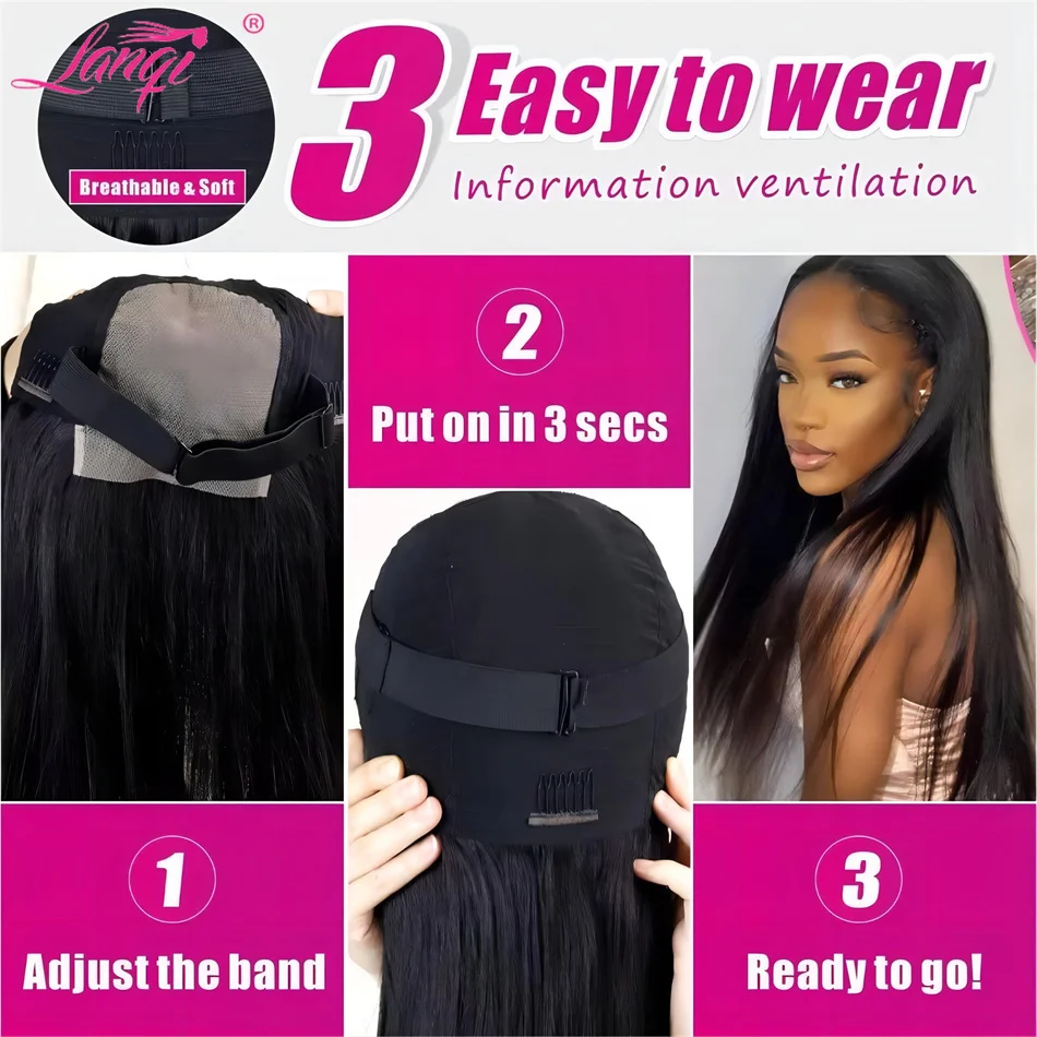 Top Trends: Glueless Wig Human Hair Ready To Wear 250 Density Pre Cut Transparent 4x4 Lace Closure Wig Brazilian Remy Human Hair Wigs Shoppable Styles - Image 2