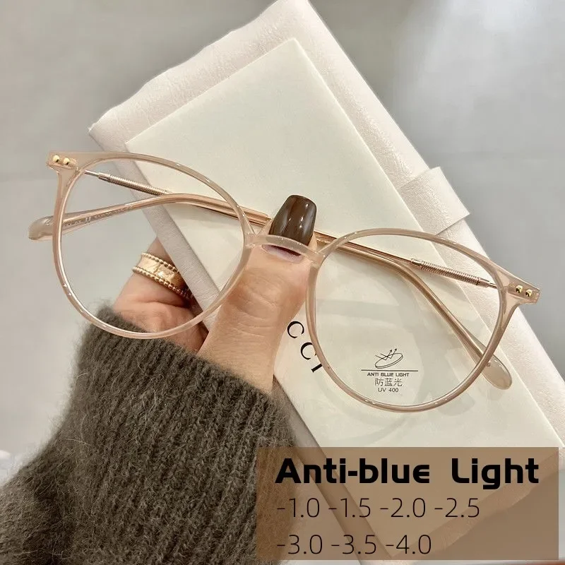 Top Trends: Luxury Brand Myopia Glasses Anti-Blue Light Computer Eyeglasses Women Fashion Prescription Near Sight Glasses Diopter 0 To -4.0 Shoppable Styles