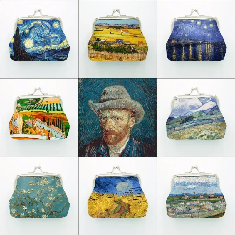 Top Trends: Van Gogh Oil Painting Coin Purse Men And Women's Colorful Appearance Wallet Holders European Retro Style Buckle Storage Bag Shoppable Styles