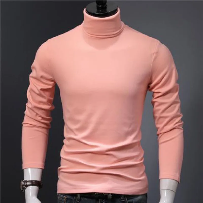 Top Trends: New 2023 Men T Shirt Solid Color Velour Turtleneck Long Sleeve Casual Undershirt Men Cozy Streetwear Leisure Camisetas S-5XL Shoppable Styles