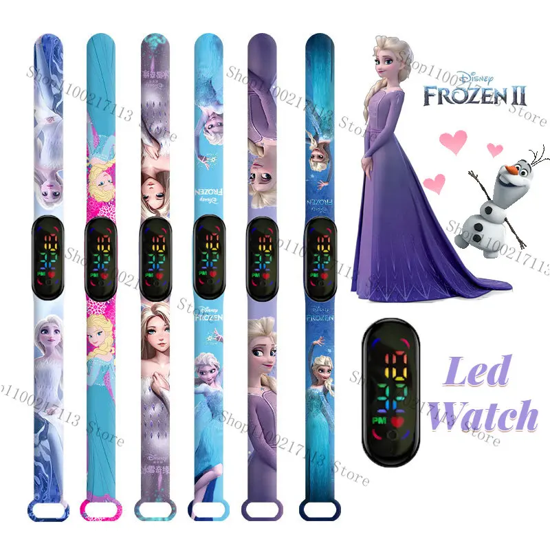 Top Trends: Disney Frozen Children&#039;s Watches Anime Character Aisha Anna LED Waterproof Touch Electronic Sports Bracelet Watch Kids Gifts Shoppable Styles