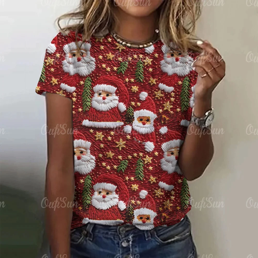 Top Trends: New Christmas Women T-Shirt Kawaii Ladies Short Sleeve Tops Christmas Snowman Graphic Clothing Y2k Cute Girls Apparel Ladies Tee Shoppable Styles - Image 6