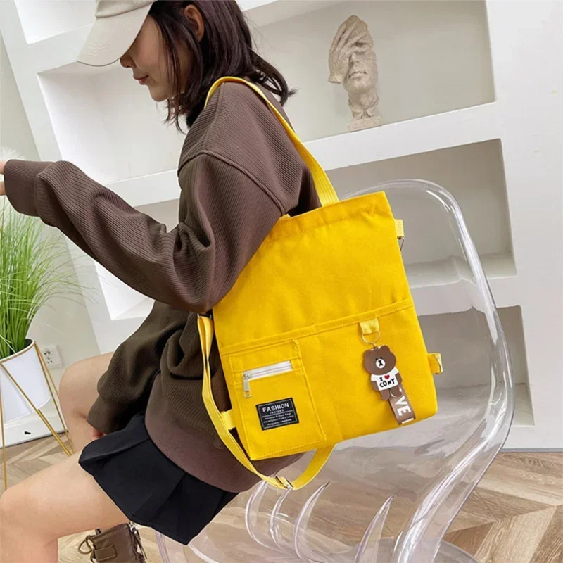 Top Trends: Women&#039;s Korean Shoulder Canvas Bags For Women Tote Bag Crossbody Handbag Female Shopper Fashion Simple Quality Solid Color Bolsa Shoppable Styles