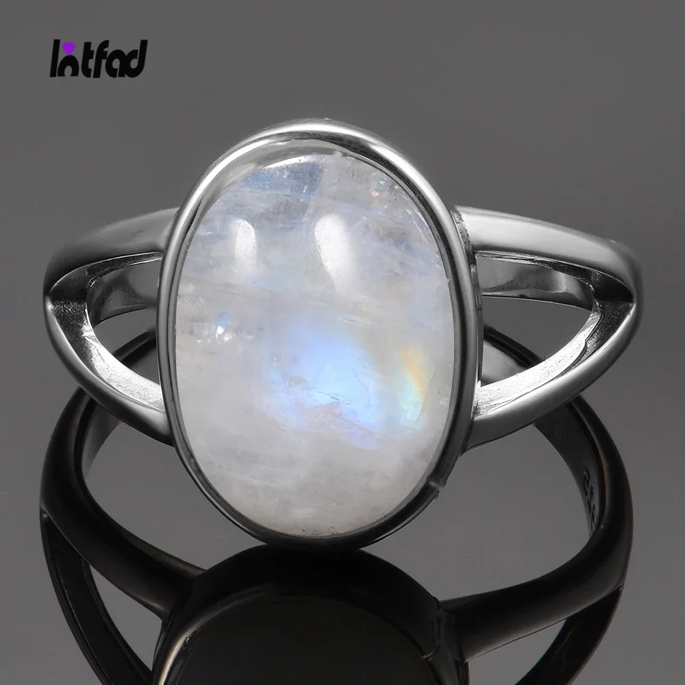 Top Trends: 925 Sterling Silver Ring Natural Moonstone Jewelry Rings Gemstone Vintage Jewelry For Women Men Girls Gift Luxury Shoppable Styles