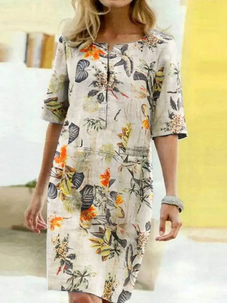 Top Trends: 2023 Summer Floral Printed Bohemian Sundress ZANZEA Vintage Cotton Linen Party Short Dress Women Casual Short Sleeve Vestidos 7 Shoppable Styles