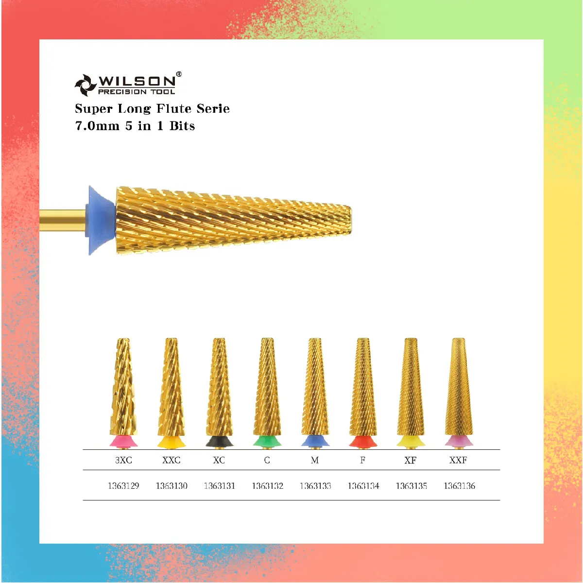 Top Trends: WILSON Super Long Flute Serie 7.0mm 5 In 1 Bits (Cross Cut)Nail Drill Bits Remove Gel Carbide Manicure Tool Accessories Hot Sale Shoppable Styles