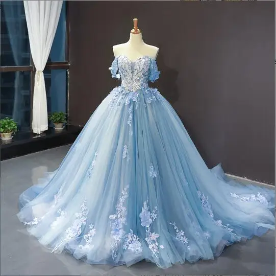 Top Trends: Luxury Sky Blue Lace Quinceanera Dresses Sweetherts Tulle Party Vestidos 15 Anos Vintage Ball Gown Quinceanera Gown Shoppable Styles