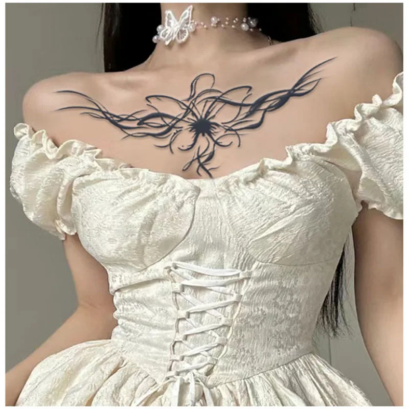 Top Trends: Herbal Tattoo Stickers Chest Floral Back Big Size Wings Waterproof Men Women Lasting Realistic Body Art False Tattoo Shoppable Styles - Image 3