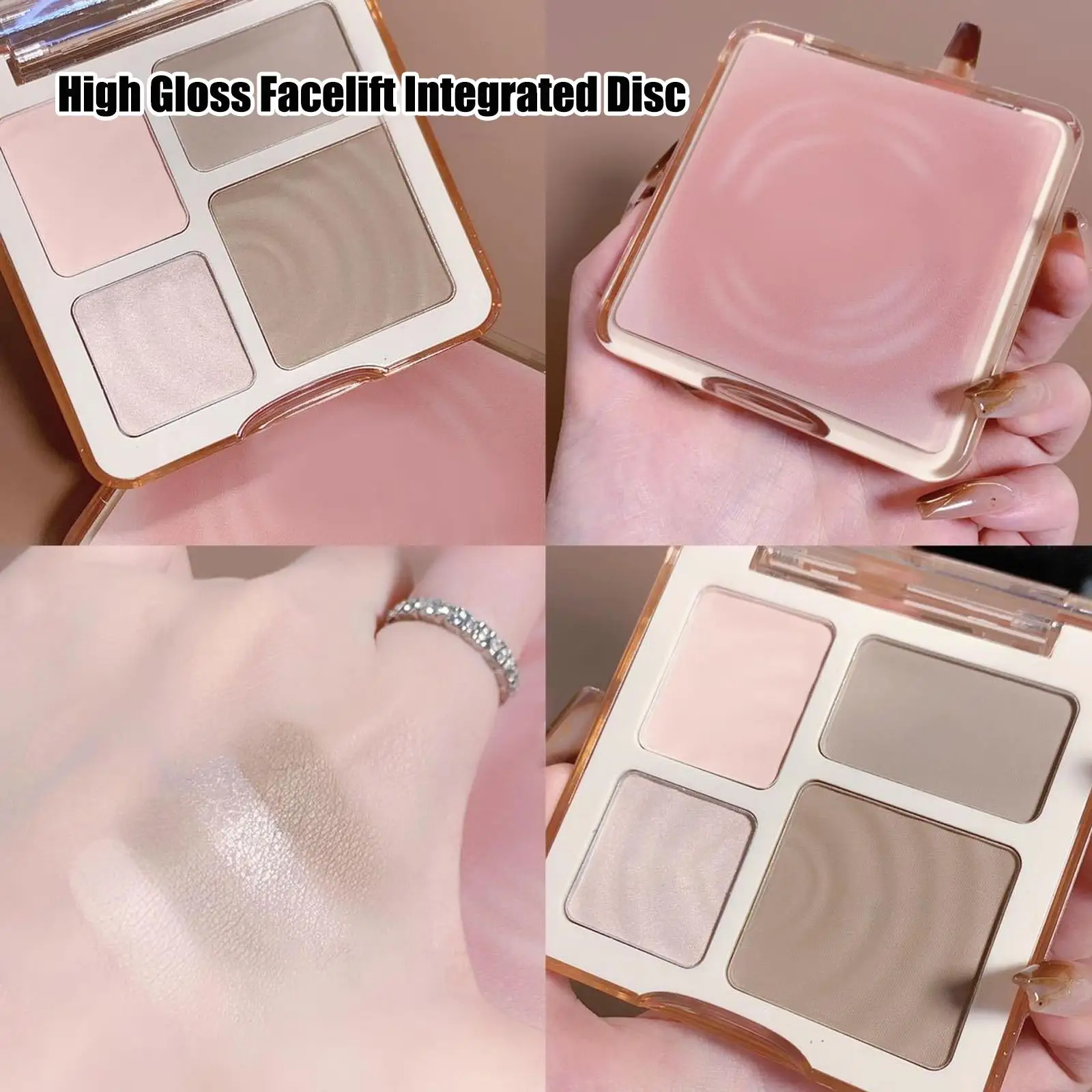 Top Trends: Four-color Highlighter Contour Palette Illuminator Makeup 3D Bronzer Matte Contour Powder Rose Blush Highgloss Palette Cosmetics Shoppable Styles - Image 2