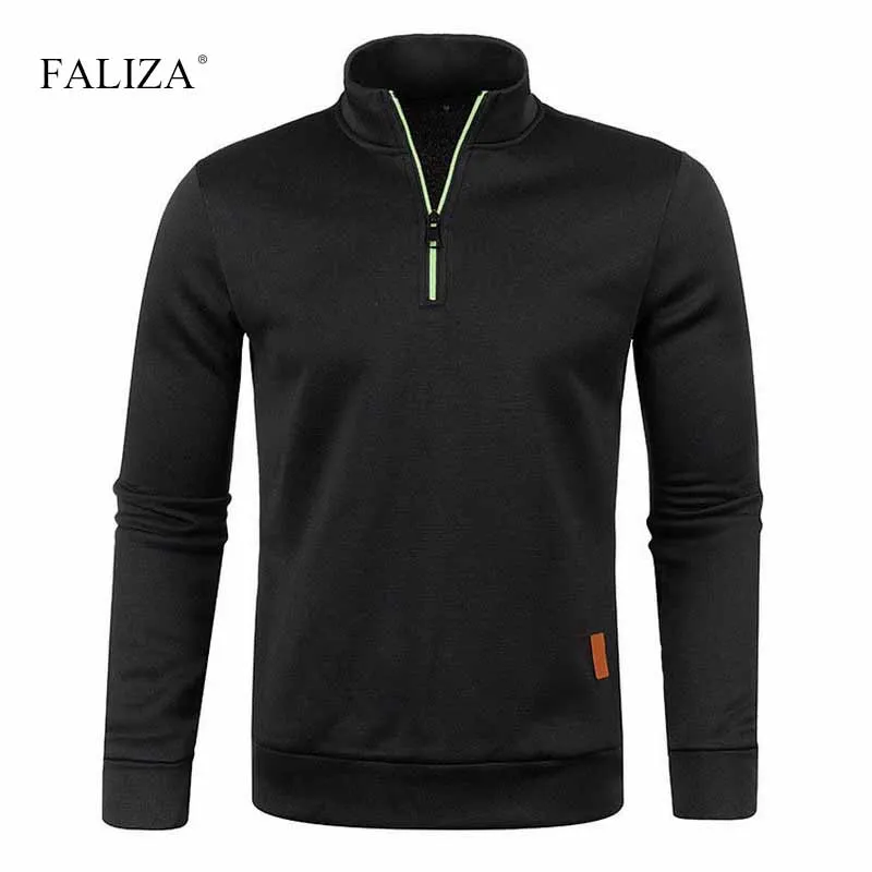 Top Trends: New Autumn Winter Mens Half Zipper Sweaters Pullover Turtleneck Hoodies Sweatshirt Solid Color Fleece Thicker Male Sweater Coats Shoppable Styles - Image 6