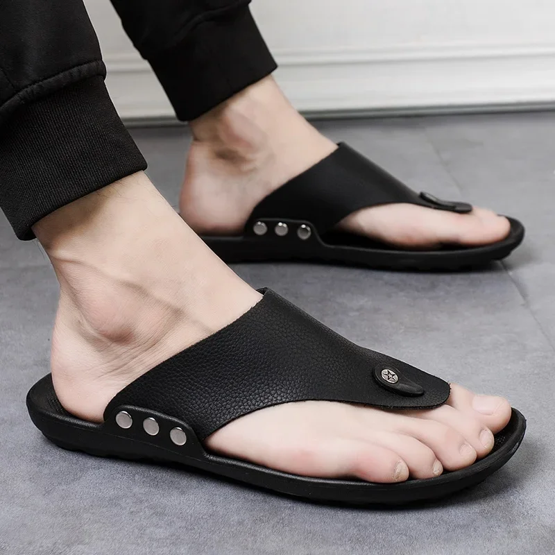 Top Trends: YRZL Slippers Summer Flip-Flops For Men Beach Slippers Brown Sandals Comfortable Shoes Non-Slip Bathroom Shoes Men Slides Shoppable Styles - Image 5