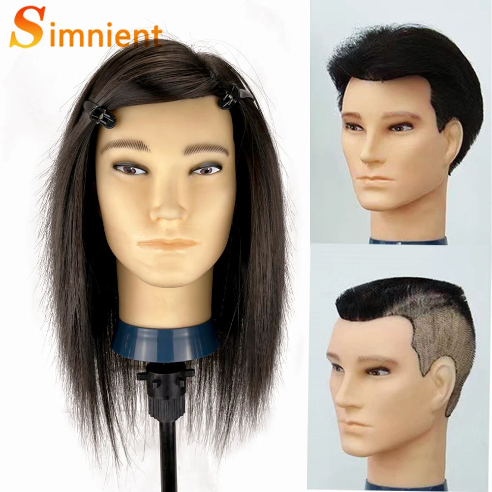 Top Trends: Male Mannequin Head 100% Synthetic Fiber Hair Cosmetology Hairdresser Practice Training Doll Head For Hair Styling With Free Gift Shoppable Styles