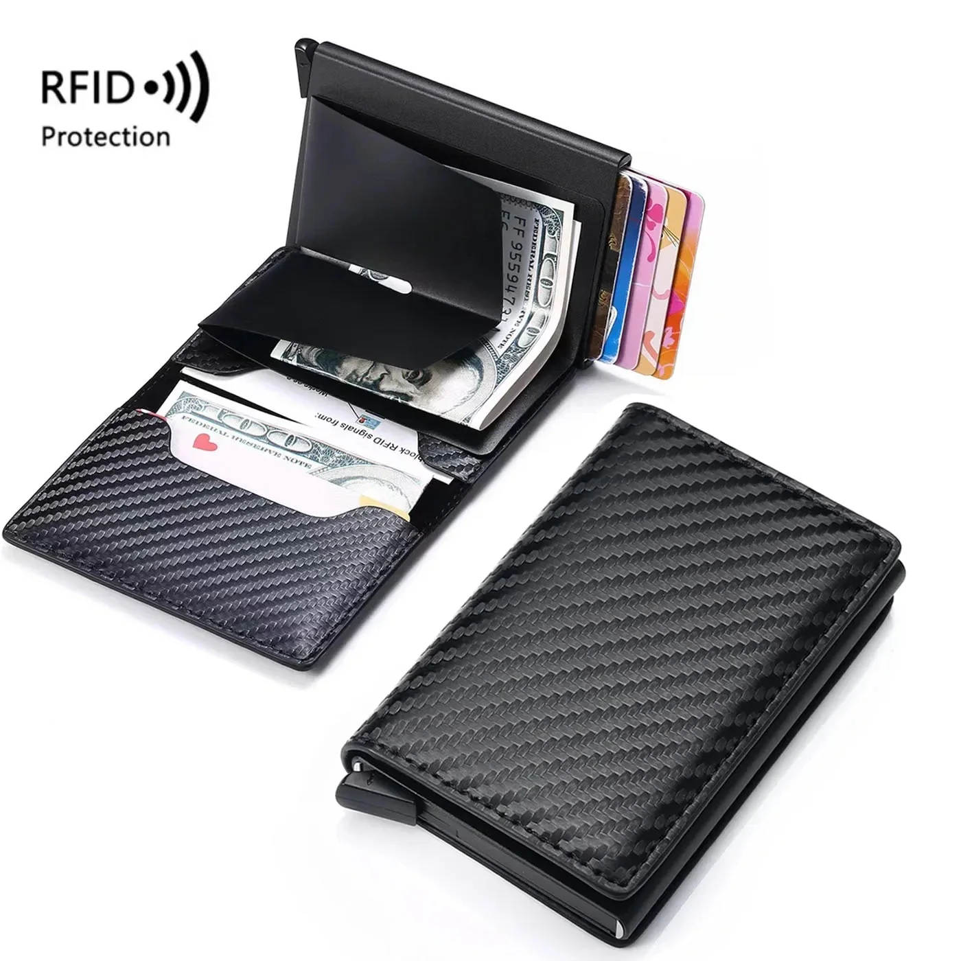 Top Trends: ID Credit Card Holder Case Wallets Men Brand Design Anti Rfid Blocking Magic Leather Slim Mini Wallet Small Money Bag Purse 2023 Shoppable Styles