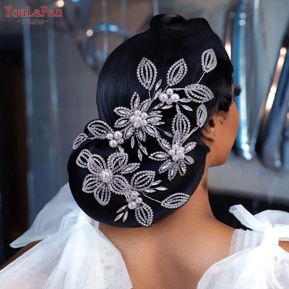 Top Trends: YouLaPan HP445 Luxury Bridal Headpiece Set Crystal Flower Wedding Headband Women Hair Ornament Jewelry Pearls Bride Headdress Shoppable Styles