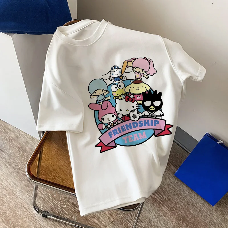 Top Trends: Sanrio T-shirt Women Cotton Y2K Anime Hello Kitty Tees Shirts Kawaii Cartoons Casual Clothes Harajuku Oversized Streetwear Tops Shoppable Styles