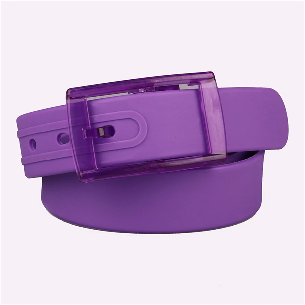 Top Trends: Men And Women Universal Plastic Buckle Candy-colored Non-metal, Security Check High-quality Silicone Belt K640 Shoppable Styles - Image 4