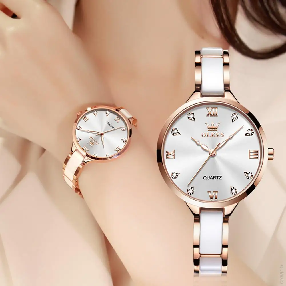 Top Trends: Elegant Diamond Watches Luxury Women's Rhinestone Ceramic & Stainless Steel Bracelet Wrist Watch And Stylish New Diamond Watch Shoppable Styles