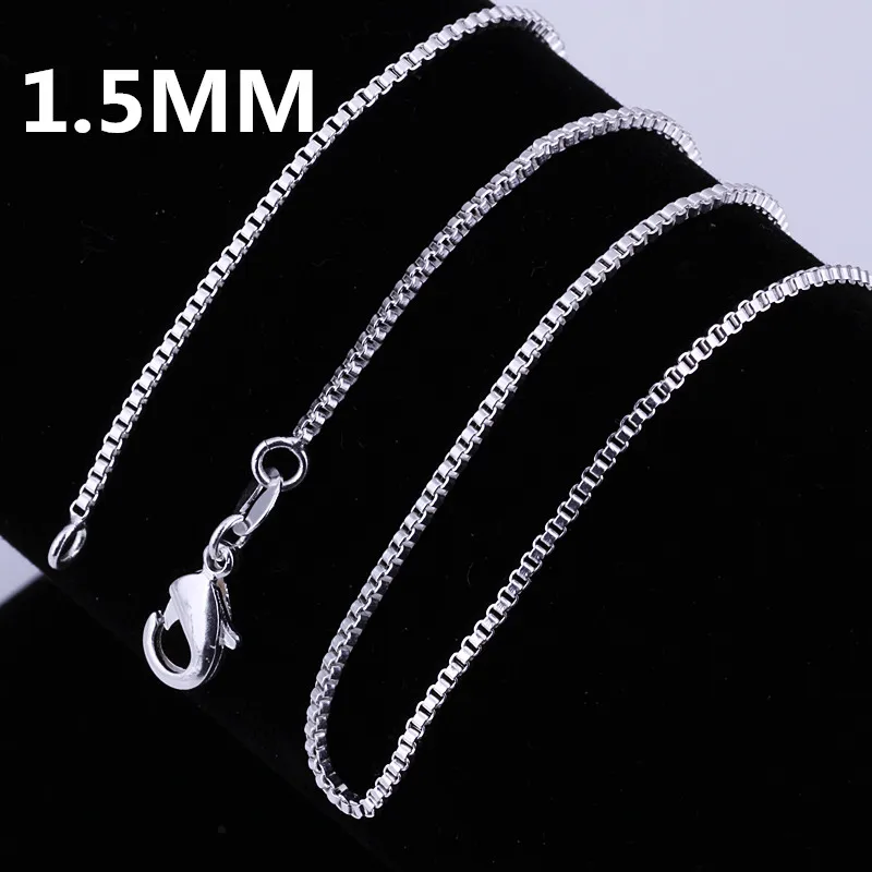 Top Trends: 925 Sterling Silver Necklace 16 / 18 / 20 / 22 / 24 Inches Fine 1.5MM Box Chain For Women Top Quality Fashion Jewelry Christmas Gifts Shoppable Styles