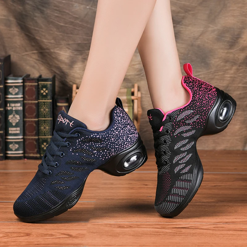 Top Trends: 2020 Sneakers Dance Shoes For Women Flying Woven Mesh Comfortable Modern Jazz Dancing Shoes Girls Ladies Outdoor Sports Shoes Shoppable Styles