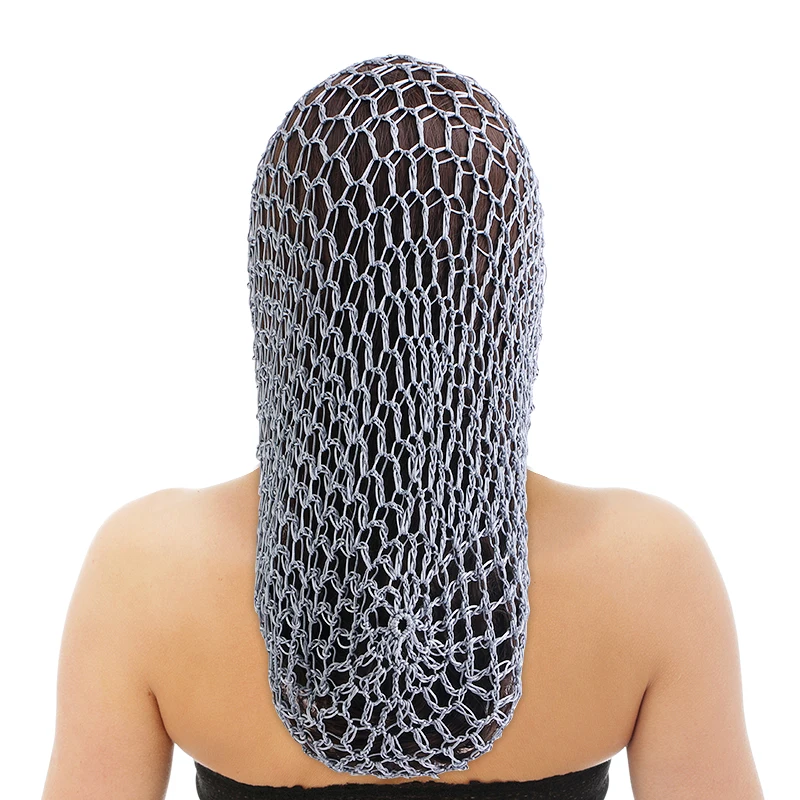 Top Trends: Women Crochet Hair Snood With Elastic Edge Long Hair Net Head Cover Hair Care Nightcap Mesh Pocket Wrap Dreadlock Headwear Shoppable Styles