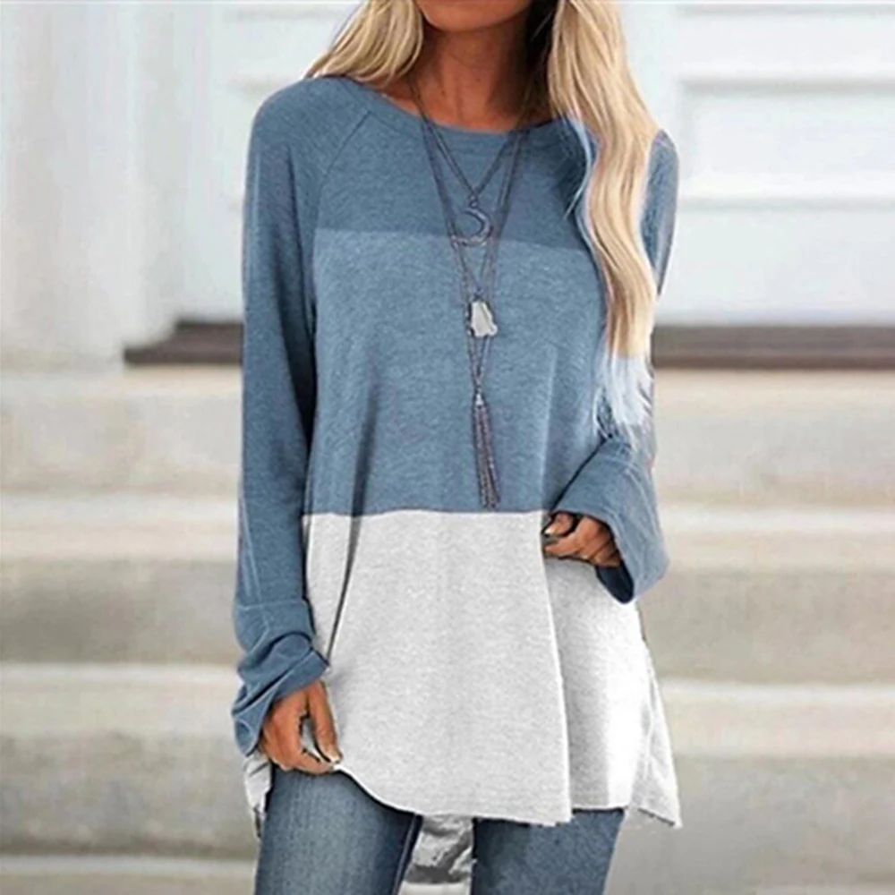 Top Trends: Dandelion Print Fashion Casual Simple Plus-Size Long Sleeve Loose Women&#039;S Round Neck Top Autumn Bag Hip Long Sleeve T-Shirt Shoppable Styles