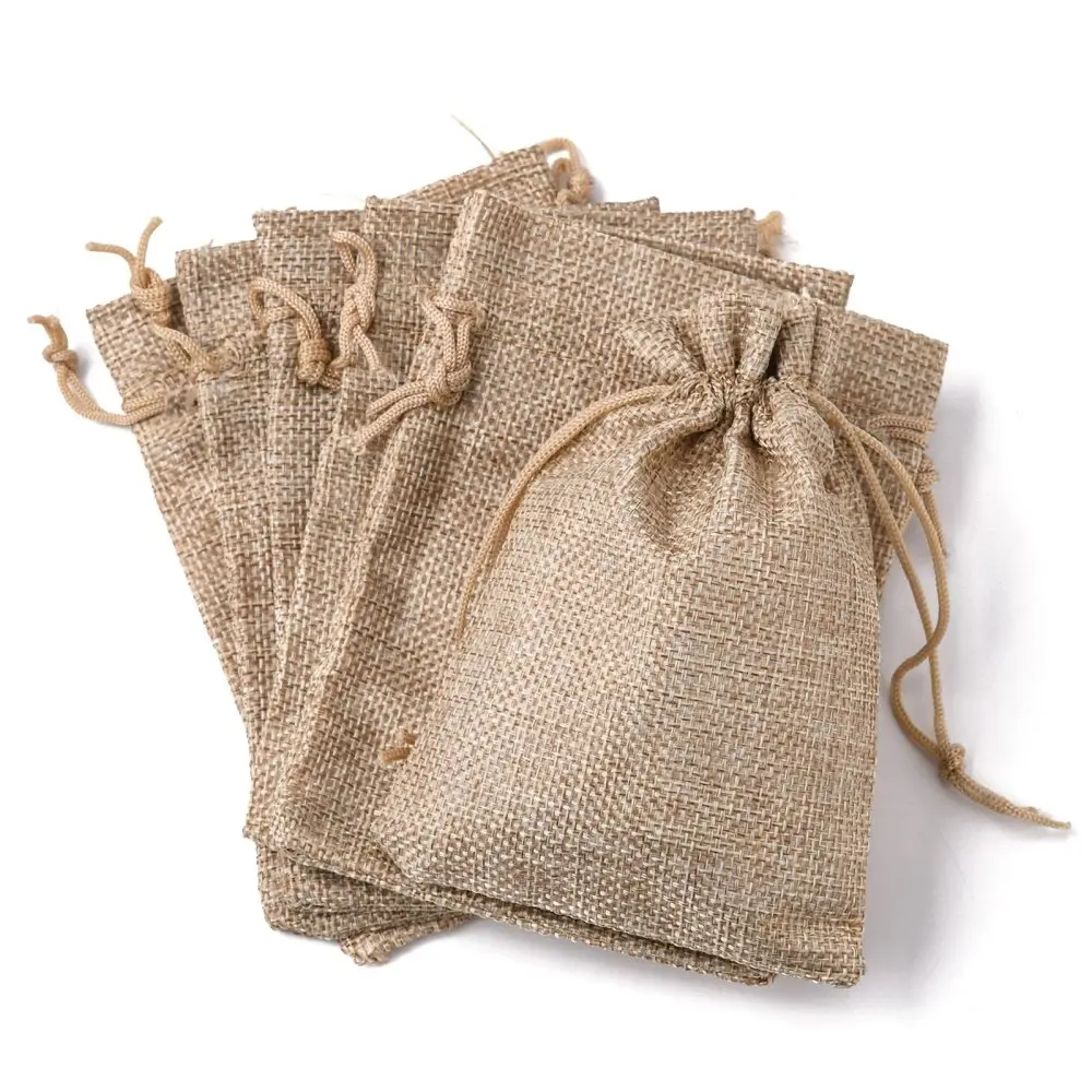 Top Trends: 100pc Jute Gift Bags Burlap Bag Jewelry Bag Packing Drawstring Pouches For Packaging Candy Present Valentines Display 14x10cm Shoppable Styles