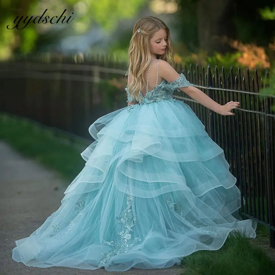 Top Trends: Summertime Girl Dresses Off The Shoulder Princess Dress Tulle Puffy First Communion Pageant Birthday Party Dress Cute Kids Gown Shoppable Styles