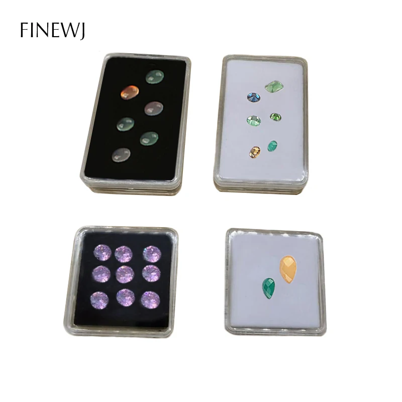 Top Trends: Wholesale Gem Display Transparent Packaging Box Storage For Gemstones Loose Diamond Gem Stone Beads Pendant Holder Case 5pcs / lot Shoppable Styles