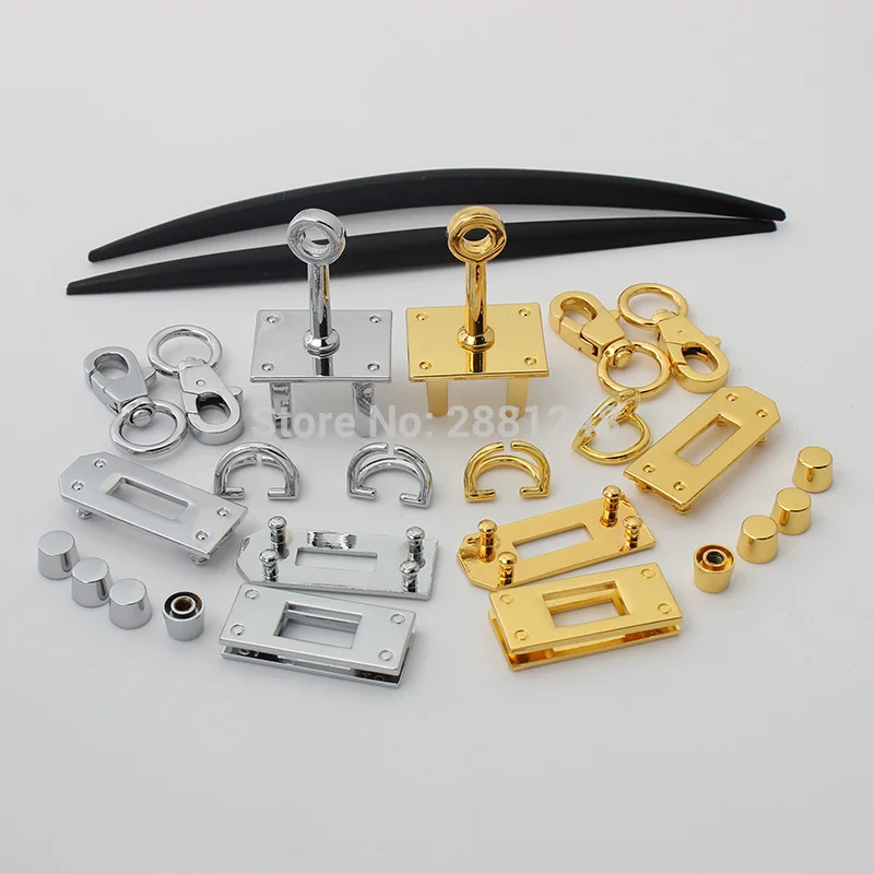 Top Trends: New Rectangle Eyelets Hanger Metal Lock For Bag Hardware Wholesale Fashion A Set Of Locks Fitting Woman Handbag Bag Accessories Shoppable Styles