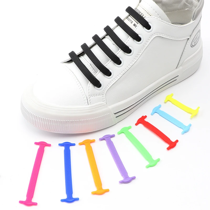 Top Trends: No Tie Shoe Laces For Sneakers Silicone Shoelaces Elastic Man And Woman Shoes Accessories Lazy Shoelace Rubber 16 Pcs / 1 Set Shoppable Styles