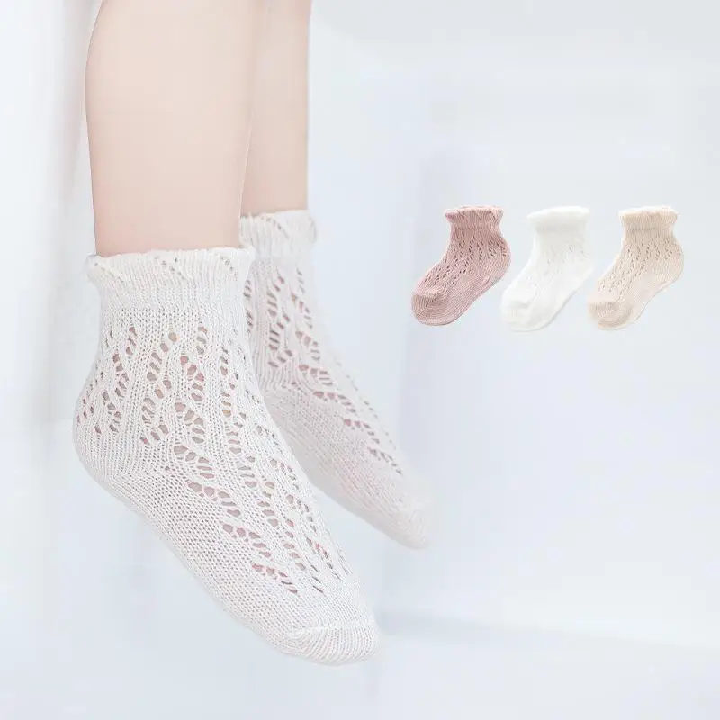 Top Trends: 3Pairs Spanish Spring Summer Baby Girls Socks Newborn Infant Kids Cute Hollow Socks Toddler Girl Princess Cotton Sock For1-6 Yrs Shoppable Styles