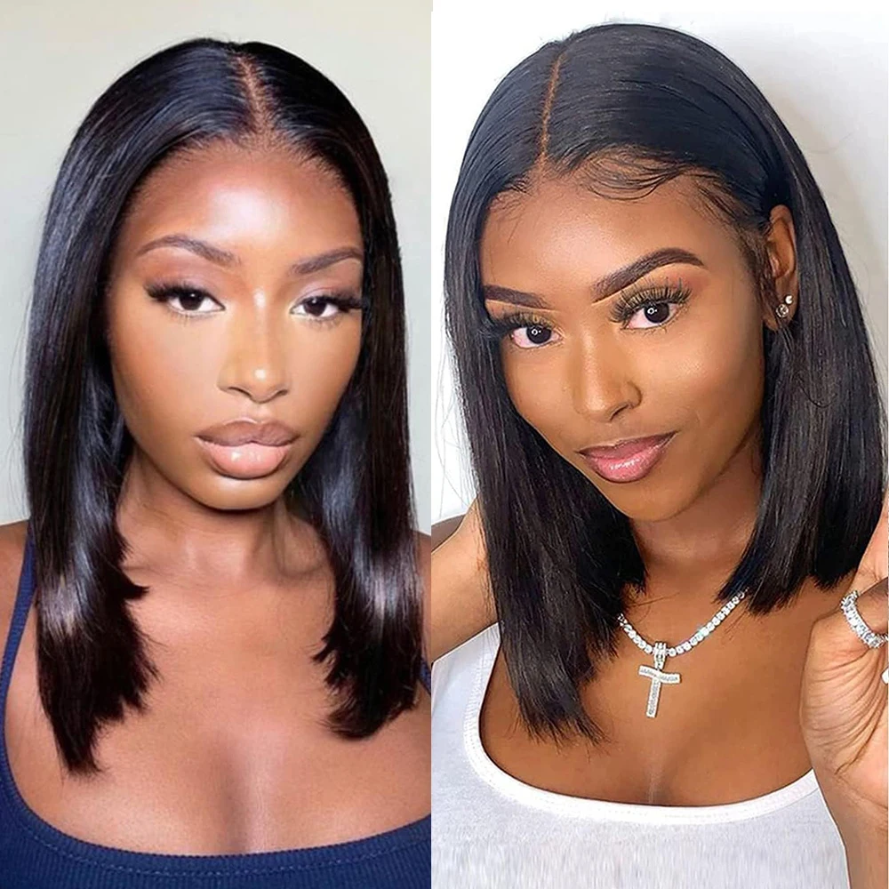 Top Trends: Bone Straight Glueless Short Bob Human Hair Wig Virgin Vietnam Bone Straight Raw Wig Lace Front Wigs For Women With Baby Hair Shoppable Styles