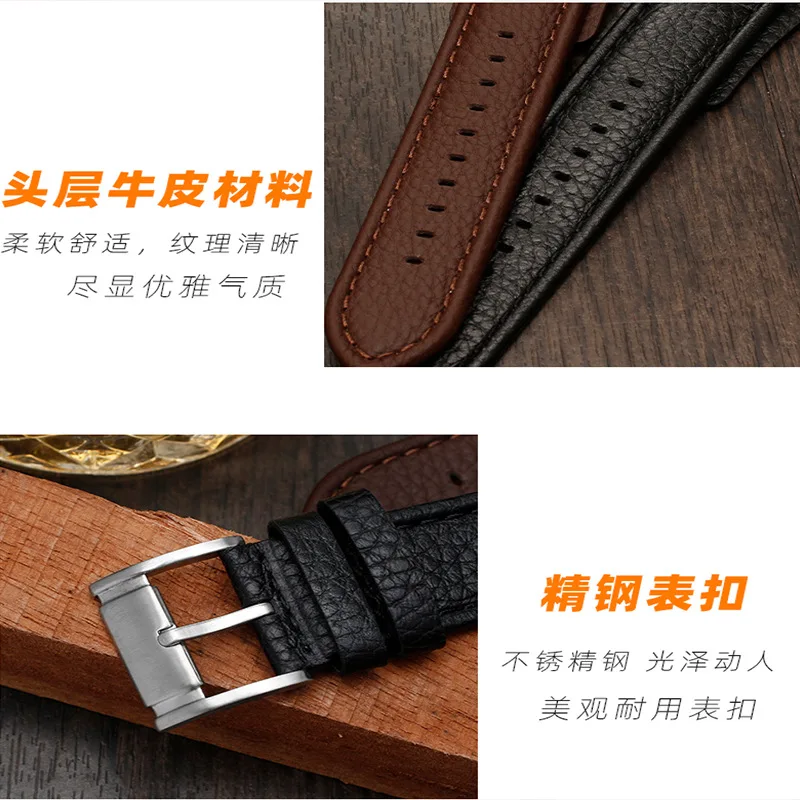 Top Trends: Genuine Leather Watchband 22mm Strap With Mat For Fossil CH2891 CH2565 CH2564 CH3051 Watch Band Handmade Mens Leather Bracelet Shoppable Styles - Image 4