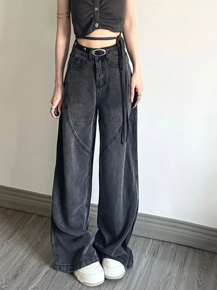 Top Trends: HOUZHOU Harajuku Black Baggy Jeans Women Japanese Y2K Grunge Distressed Oversize Denim Pants Kpop Hippie Korean Style Trousers Shoppable Styles