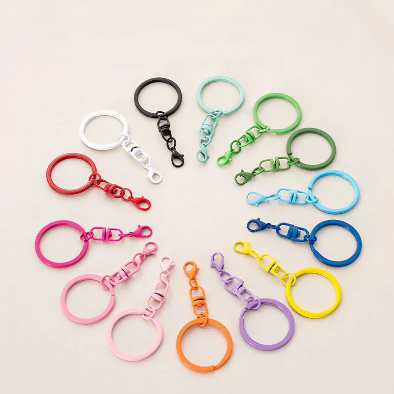 Top Trends: 10pcs Candy Color Keyring Lobster Clasp Hook With Rotating Buckle For Diy Jewelry Making Keychain Connector Key Ring Accessories Shoppable Styles