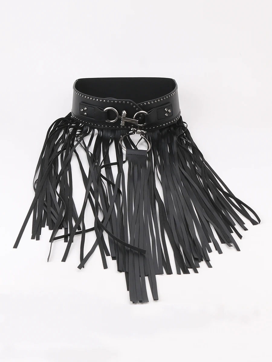 Top Trends: Women's Punk Tassel Dancing Belt Hemline Round Hanging Buckle Elastic Waist Decorate Waist Decorate Accessories For Ladies Shirt Shoppable Styles - Image 4