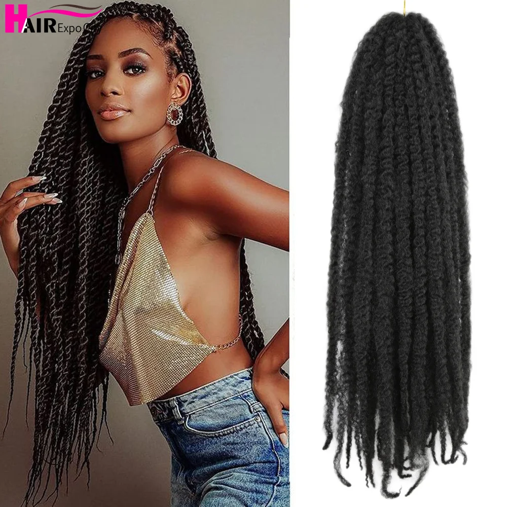 Top Trends: Marley Kinky Braiding Hair 24&quot; Synthetic Afro Twist Crochet Hair For African Women Ombre Brown Marley Braids Hair Extensions Shoppable Styles