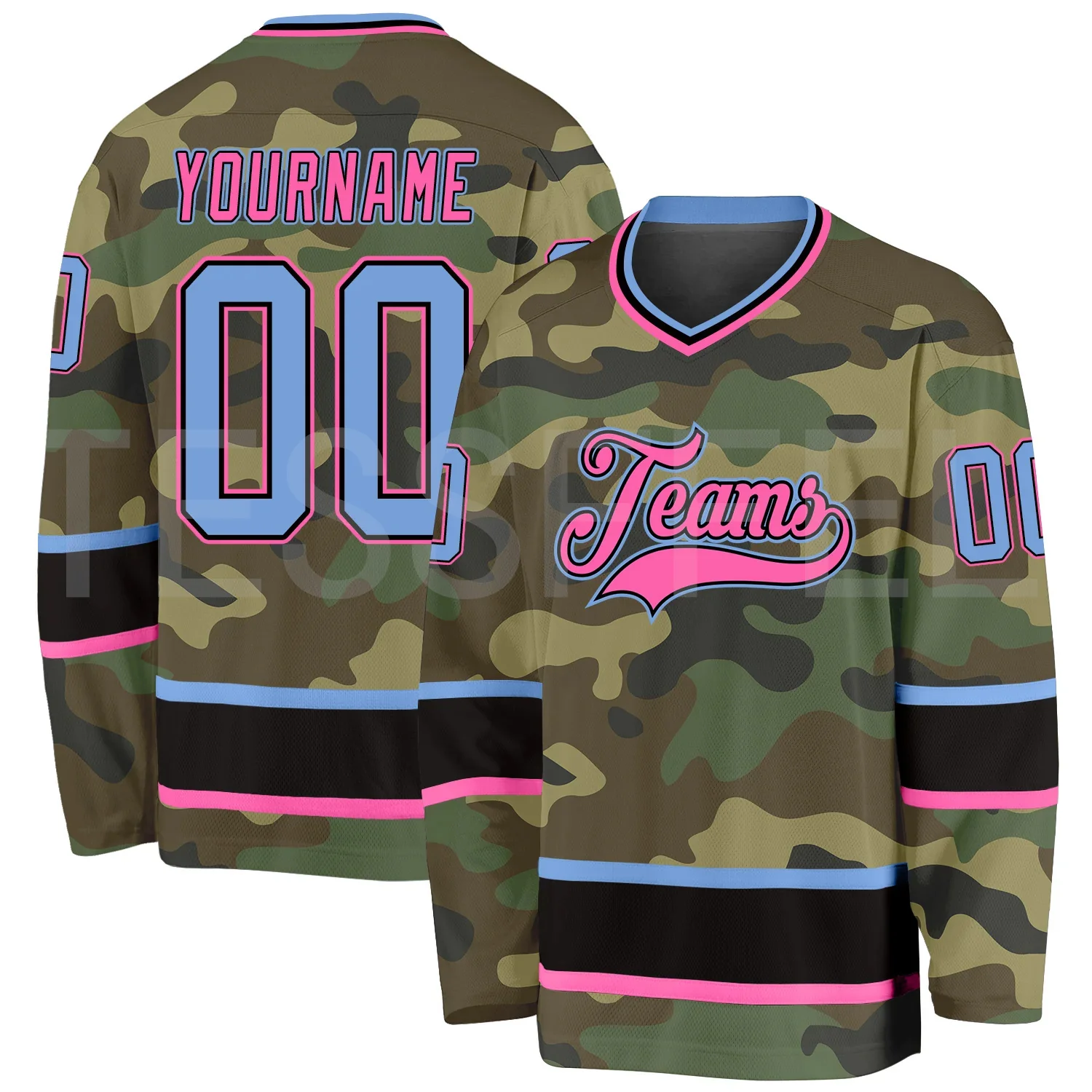 Top Trends: Newest Custom Name Hockey Jersey Suits Team Logo Tattoo Tracksuit V-Neck Long Sleeves Retro 3DPrint Pullover Harajuku Casual AX6 Shoppable Styles