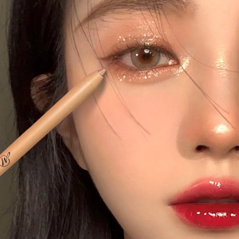 Top Trends: Diamond Glitter Eyeshadow Liner Pencil Eye Makeup Highlighter Waterproof Matte Pink Silkworm Champagne Gold Eyeliner Pen Shoppable Styles