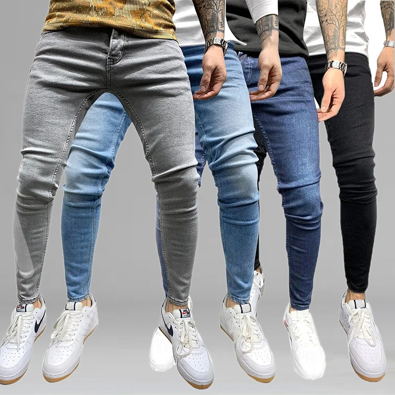 Top Trends: Mens Black Jeans Slim Fit Quality Gray Casual Male Jeans Pants Skinny Fit Men Pants Hip Hop Streetwear Cotton Denim Trousers Shoppable Styles