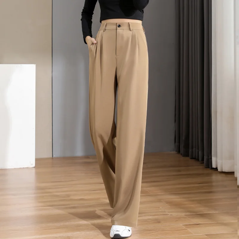 Top Trends: Women&#039;S Loose Spring Summer 2024 New High Waist Wide Legs Slim Casual Trousers Korean Fashion Trend Female Suit Straight Pants Shoppable Styles