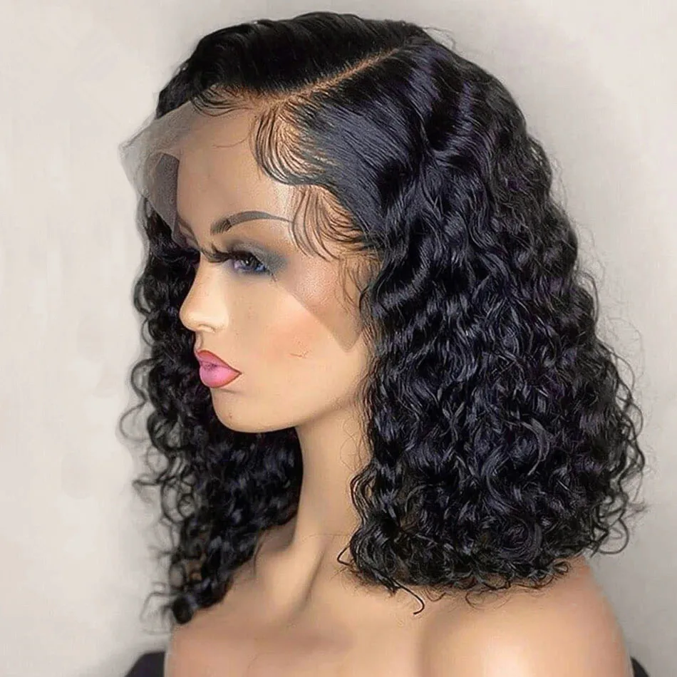 Top Trends: Short Curly Bob Wig Brazilian Lace Front Human Hair Wigs 13X4 Lace Frontal Wig 4x4 Closure Wig Deep Wave Wig For Black Women 180 Shoppable Styles