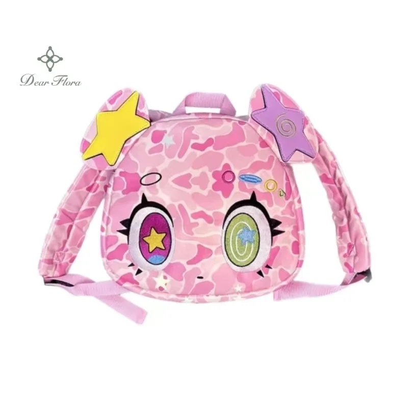 Top Trends: Y2K Pink Bear Backpack Waterproof PU Leather Schoolbag Girl Cartoon Box Kawaii Bookbag Anime Camouflage Cute Travel Shoulder Bag Shoppable Styles