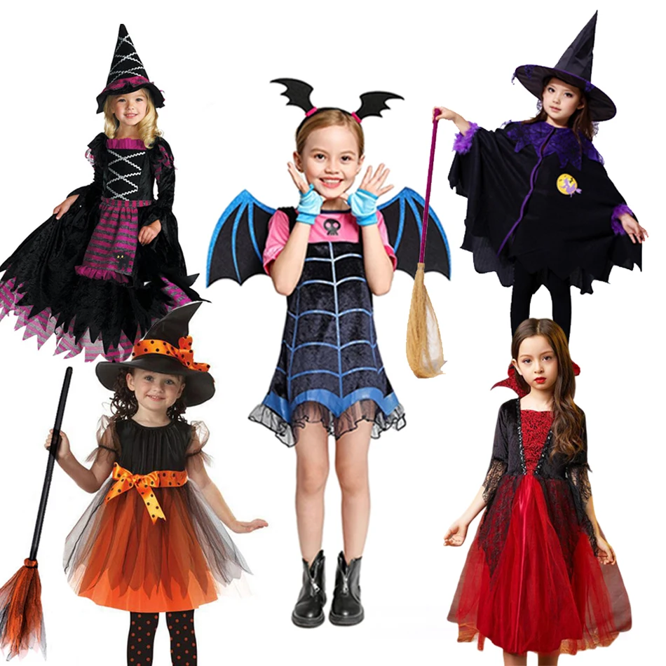 Top Trends: Disney Vampire Devil Witch For Girl Kids Princess Dress Up Halloween Costume Carnival Party Disguise Scary Cosplay Vampire Set Shoppable Styles