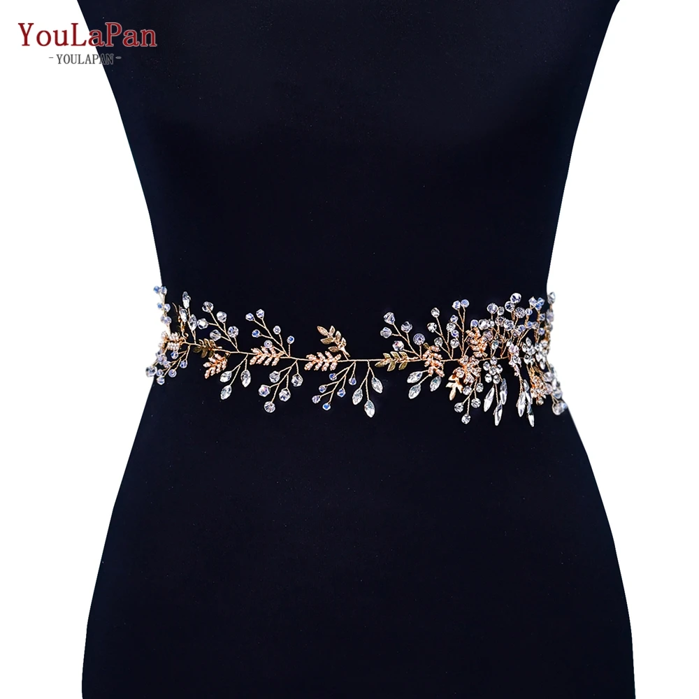 Top Trends: YouLaPan Golden Color Belt Wedding Dress Belt Crystal Bridal Sash For Evening Gown Wedding Waist Accessories For Woman SH235 Shoppable Styles